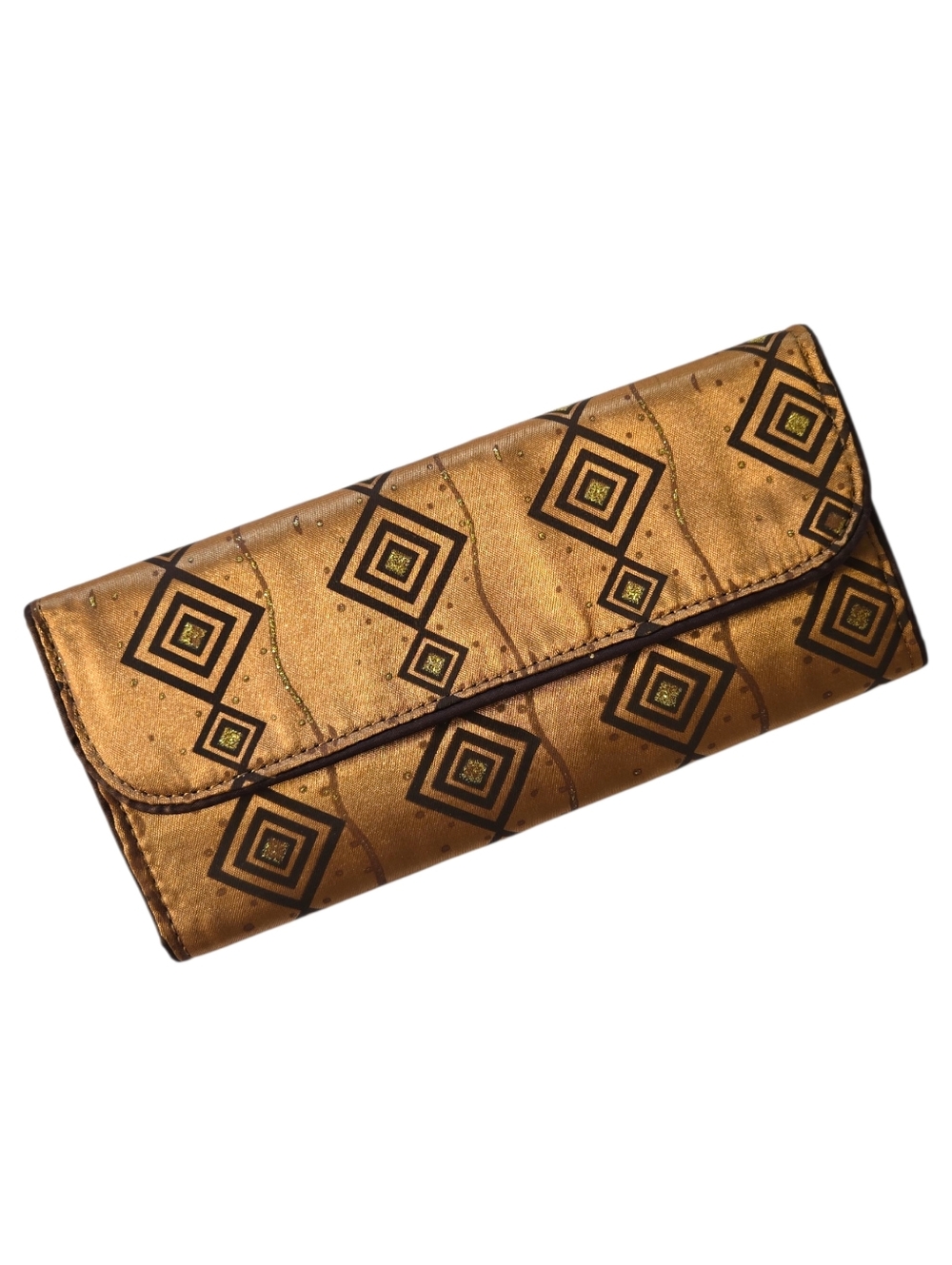 Brown Travel Organizer Trifold Fabric Storage for Jewelry